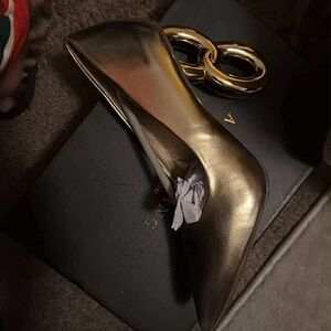 Luxurious Metallic Gold Women's Heels